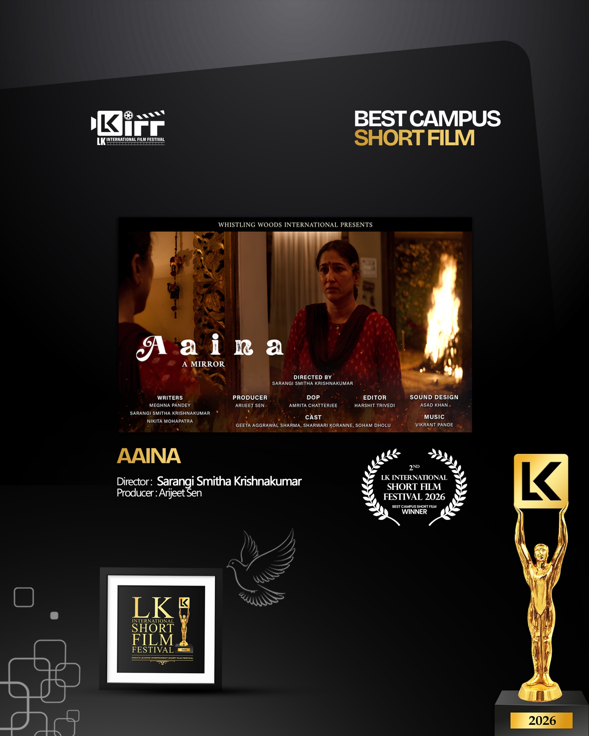 Best Actor Award of Kerala Biggest Short Film Festival LK Film Festival