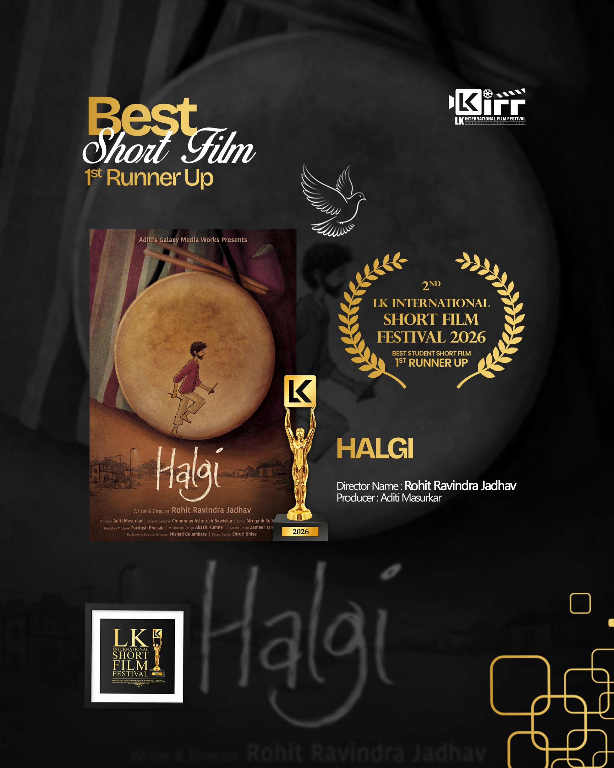 Best Directore Award of Kerala Biggest Short Film Festival LK Film Festival